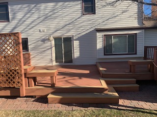 Wood deck before installation of paver deck Denver CO