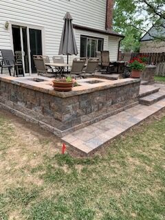 Paver deck with planters in Denver CO